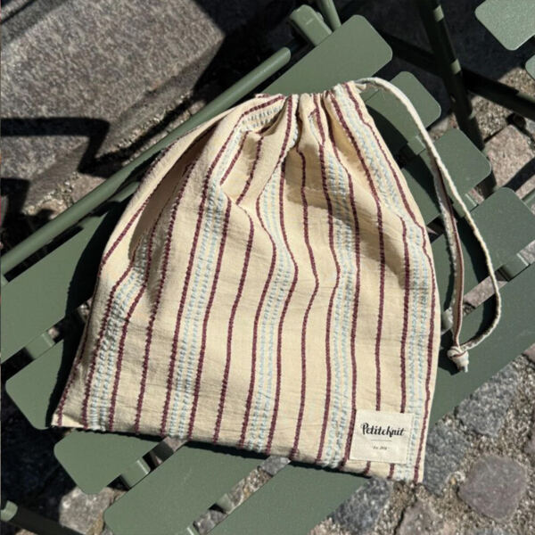 PetiteKnit Knitters String Bag Seersucker Twin Stripe