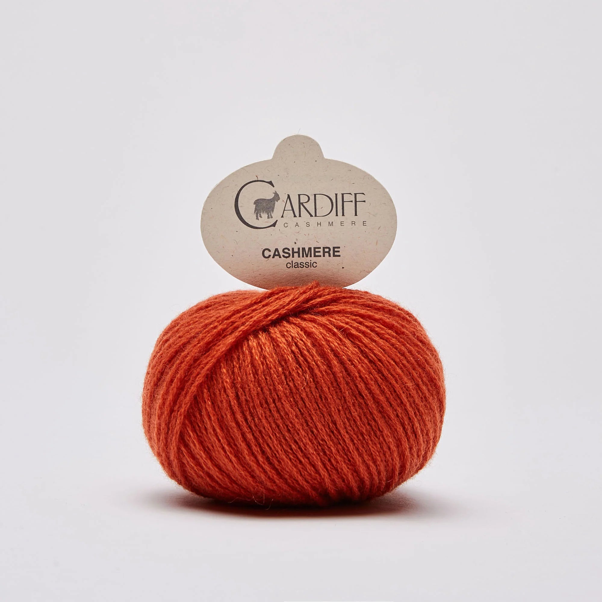 Knäuel Cardiff Cashmere classic in Farbe take orange-rot