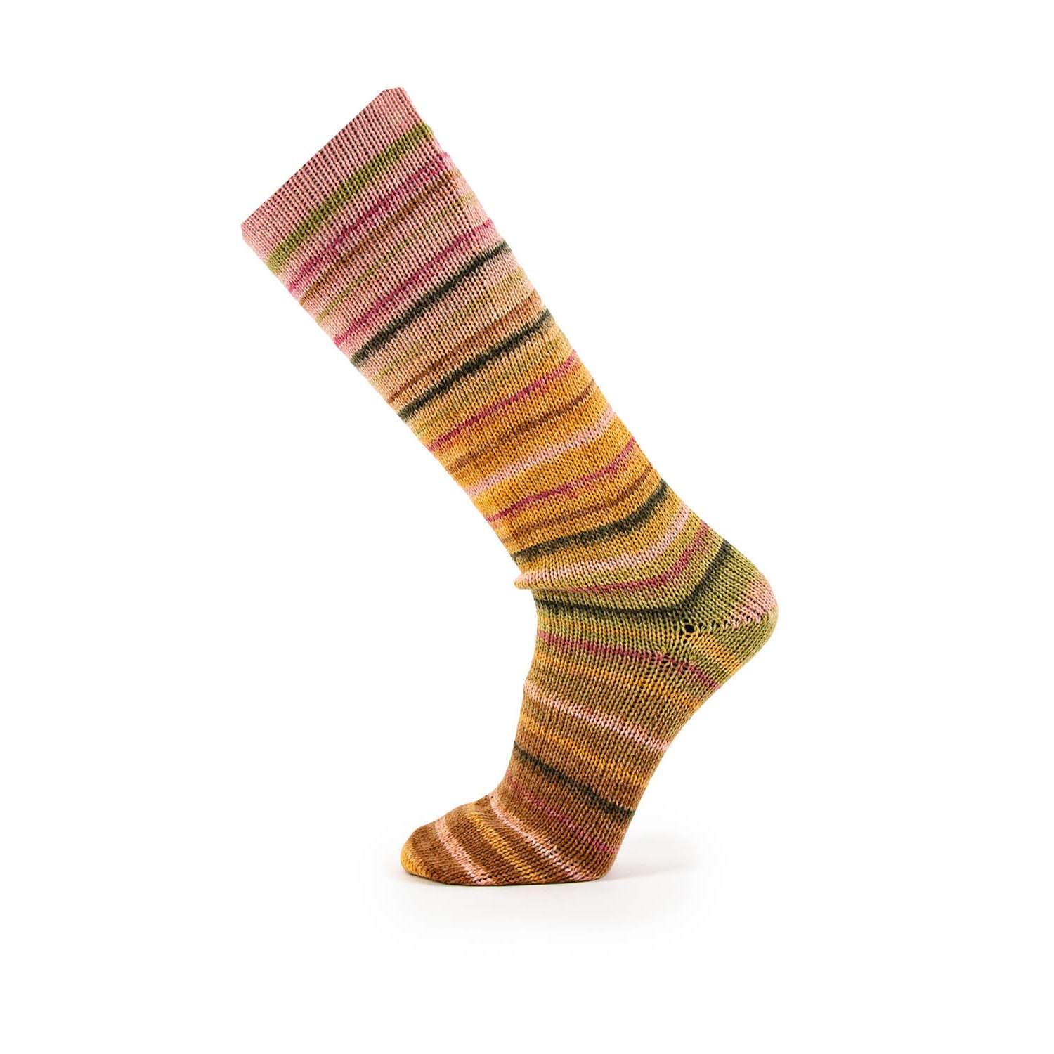 Foto Socke aus Symmetric Socks & More Paradise rose camel grün