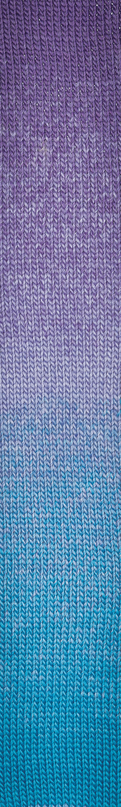 Poema Petrol Lila Farbverlauf Strickprobe