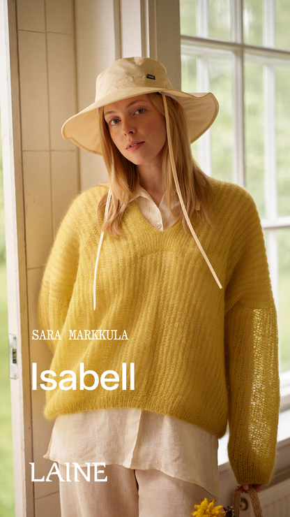 Oversized Mohairpullover gelb, Patentmuster