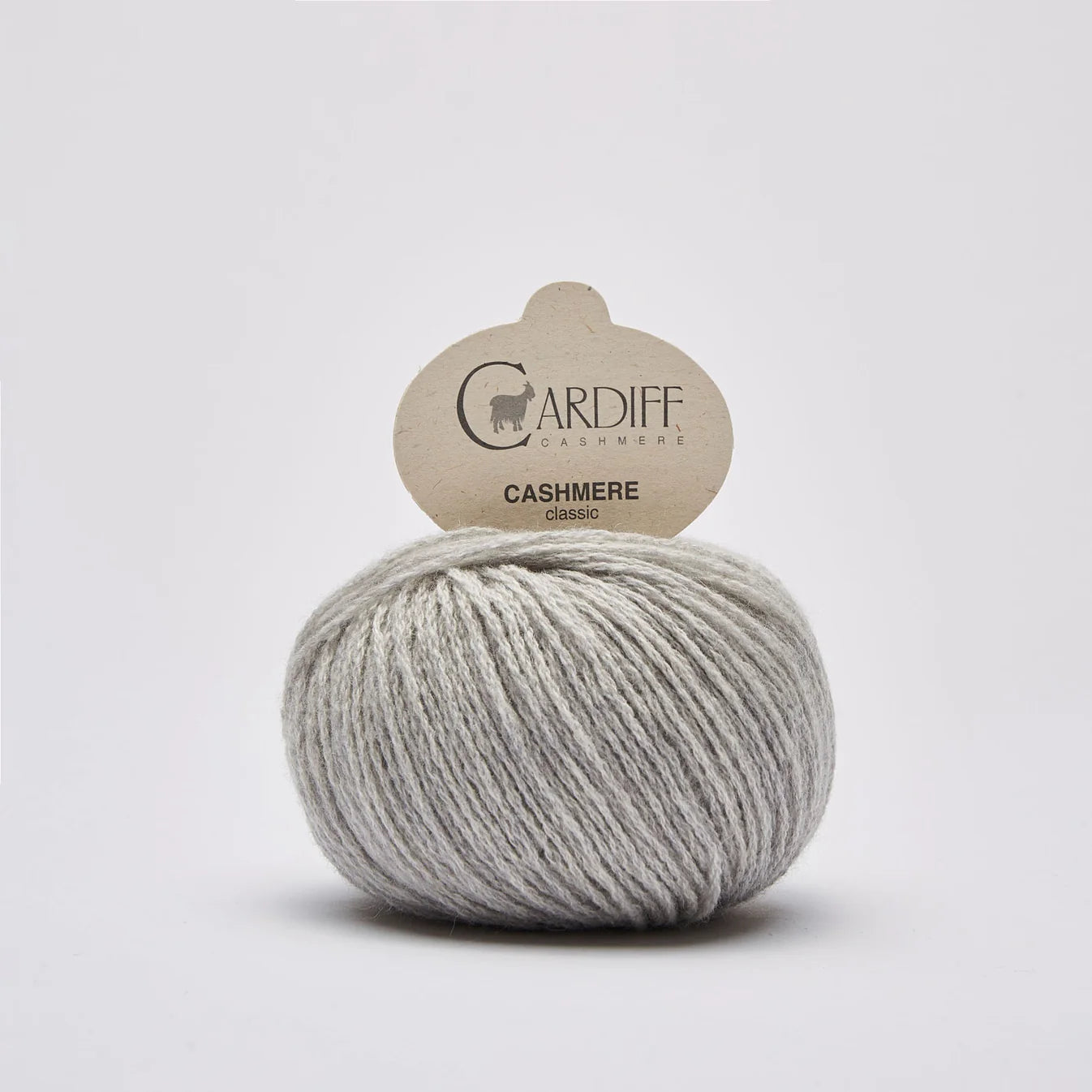 Knäuel Cardiff Cashmere classic in Farbe piombo hellgrau