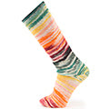 Socken mit wildem Ringelmuster in orange, gelb, grün