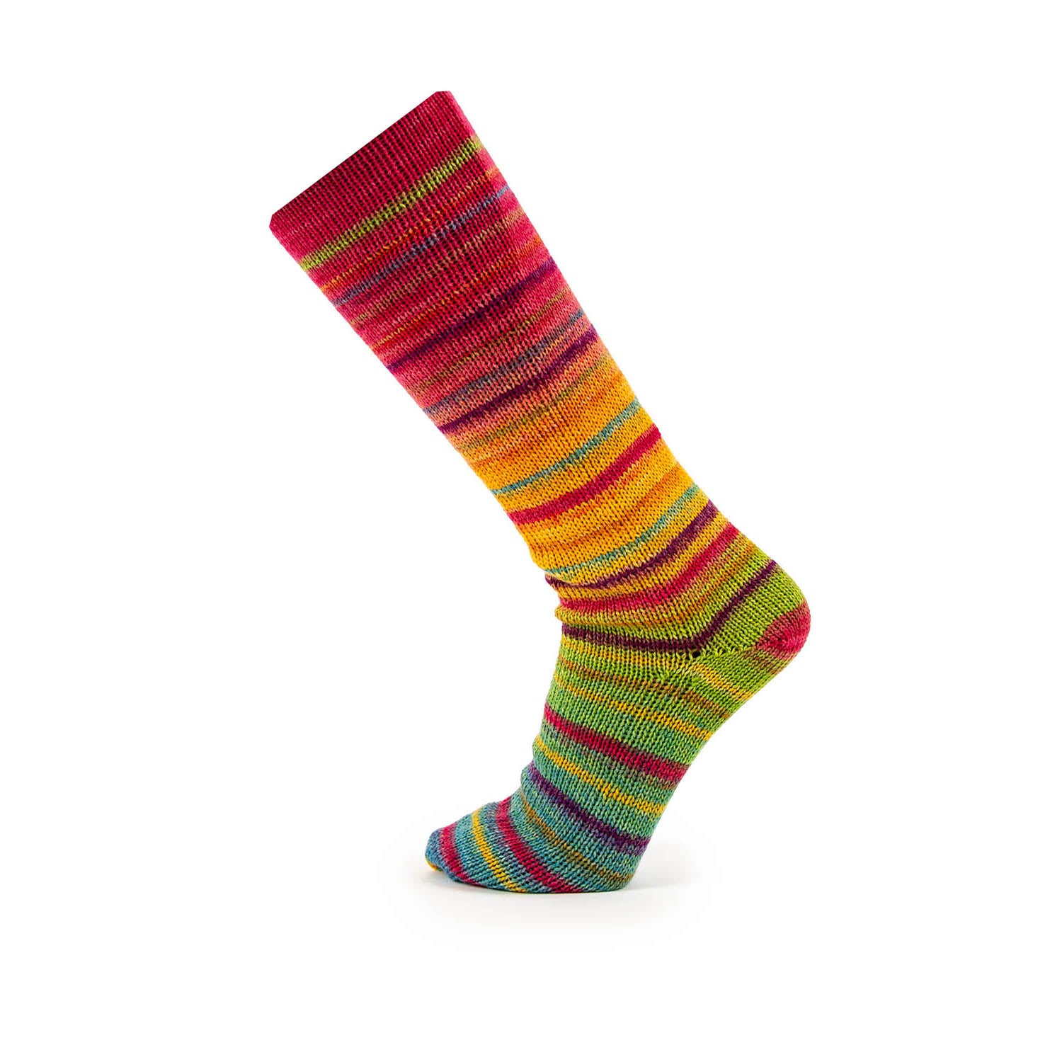 Socke aus Symmetrick Socke &amp; More in rot gelb grün